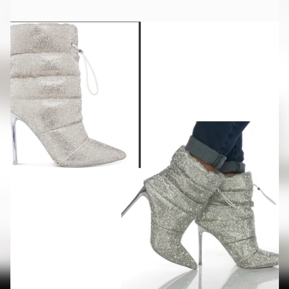 Steve Madden Cloak rhinestone puffer bootie